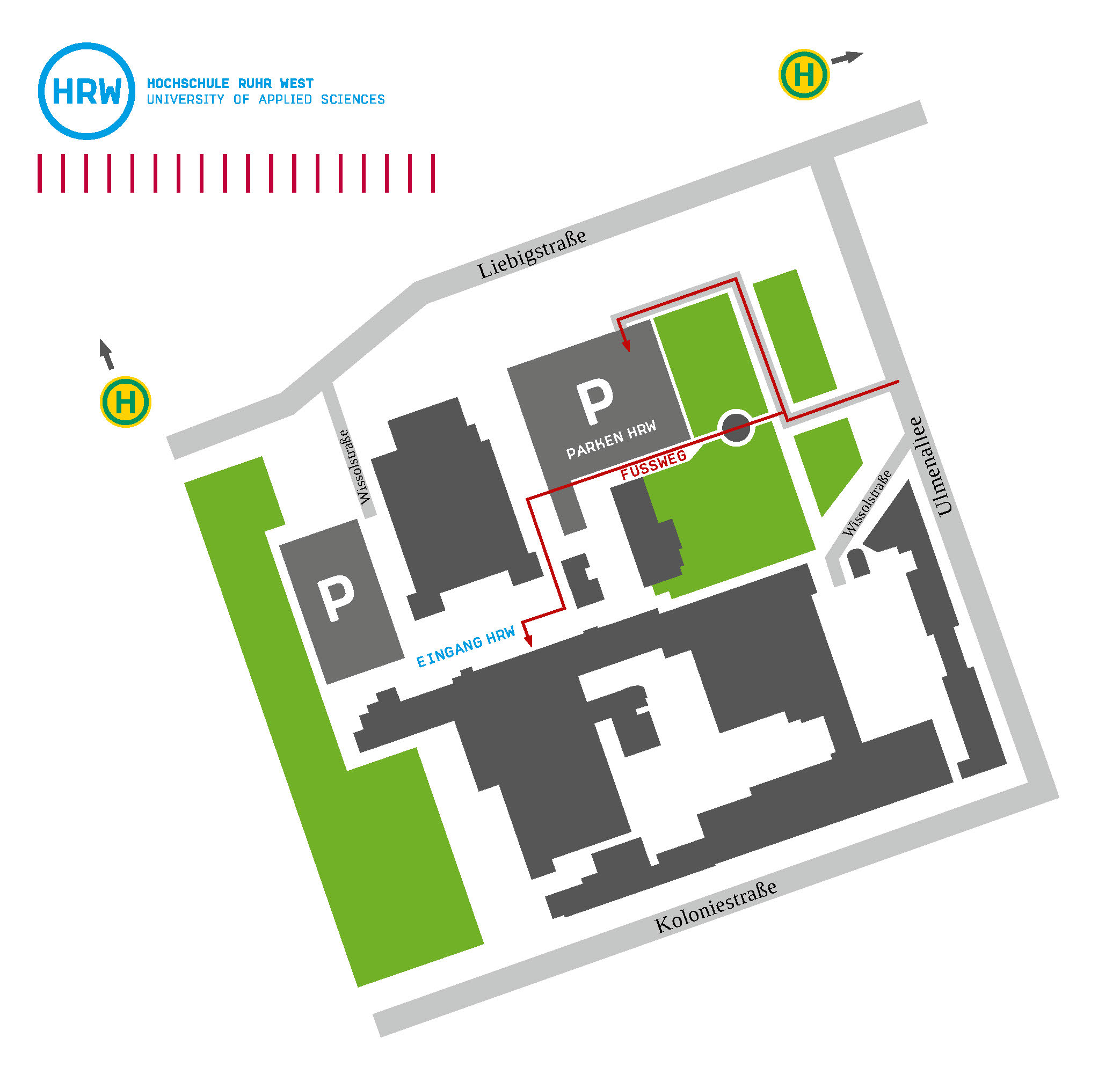 Eine Abbildung des Lageplans von unserem Standort Parkstadt.